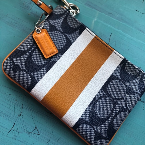Coach Handbags - Coach Signature Stripe Wristlet
